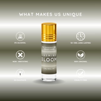 11 Jasmine Bloom Attar, Non-Alcoholic Roll-on Fragrance for Men & Women Herbal Attar (Motia/Jasmin)