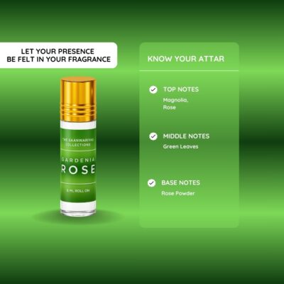 Gardenia Rose, For Men & Women, Natural Rose & Magnolia Scent Herbal Attar (Rose)