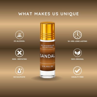 20-1 Sandalwood Attar, For Men & Women, Woody Blend of Cedarwood, Roll-on Herbal Attar (Sandalwood)