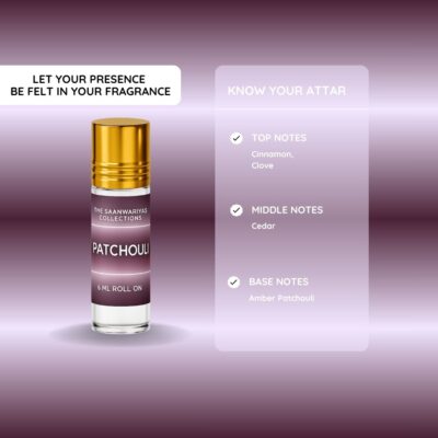 24 Patchouli Attar | Roll-on For Men & Women, Blend of Cinnamon & Amber Herbal Attar (Natural)