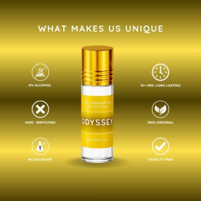 Odyssey Attar | Fragrance For Men & Women, Damask Rose & Oud Blend | Roll-on Floral Attar (Rose Oudh)
