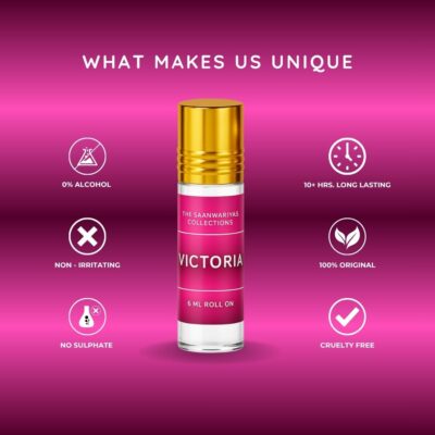 Victoria Attar | Blend of Rose & Vanilla | Unisex | No-Alcohol Roll-on Herbal Attar (Natural)