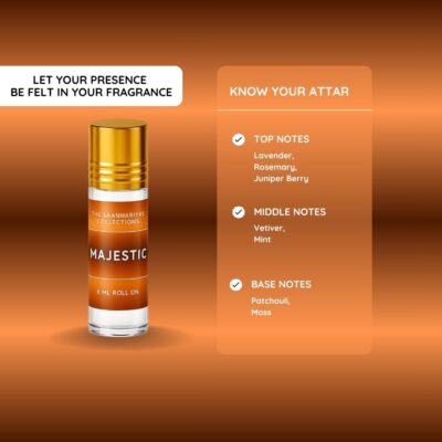 33 Majestic Attar | Lavender & Vetiver Blend | Non-Alcoholic | Roll-on | Unisex Floral Attar (Natural)