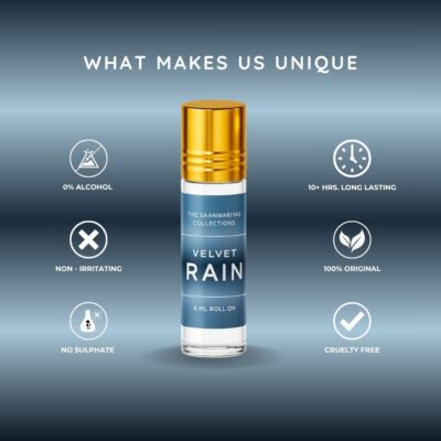 Velvet Rain | Fresh Earthy Notes | Natural Fragrance | No-Alcohol, Roll-on Floral Attar (Natural)