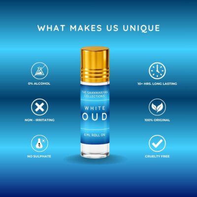 White Oudh, Roll on Alcohol Free Attar For Men & Women, Oudh & Amber Blend Herbal Attar (Sandalwood)